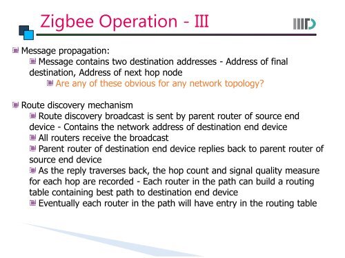 Wireless Communication - Zigbee, Bluetooth - IIIT