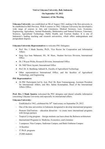 Udayana University Report.pdf - International Affairs Office || Prince ...