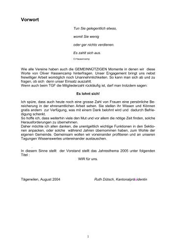 Bericht Ã¶ffnen - TGF GemeinnÃ¼tziger Frauenverein Kanton Thurgau