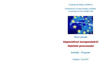 Program - Academia de ÅtiinÅ£e a Moldovei