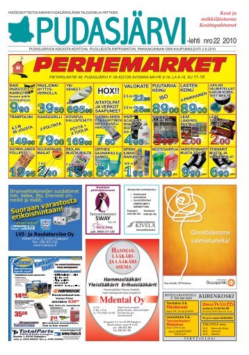 PudasjÃ¤rvi-lehti nro 22 2.6.2010 - PudasjÃ¤rvi-lehti ja VKK-Media Oy