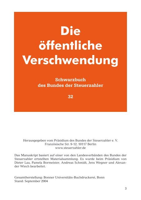 Die öffentliche Verschwendung Die öffentliche Verschwendung