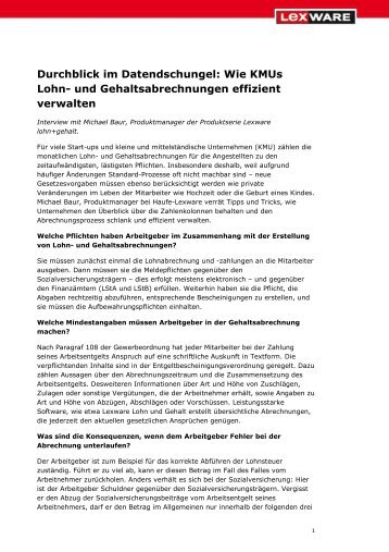 Lohn und Gehalt - Interview mit Michael Baur (PDF) - Lexware ...