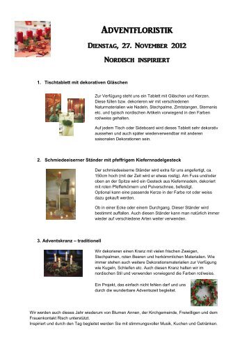Adventsfloristik 2012 - Frauenkontakt Risch