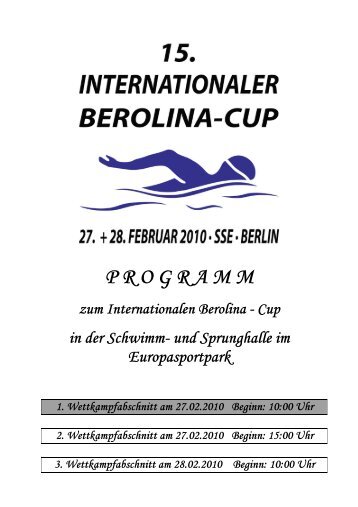 P R O G R A M M - Berolina-Cup