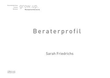 Sarah Friedrichs - Grow.up.  Managementberatung GmbH