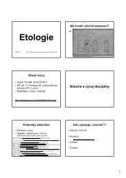 Etologie - Katedra ekologie a životního prostředí