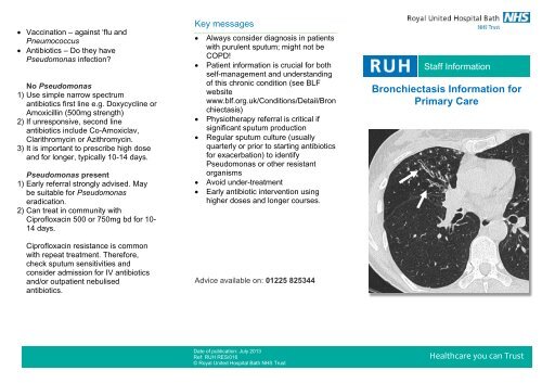 Bronchiectasis Information for Primary Care - Royal United Hospital ...