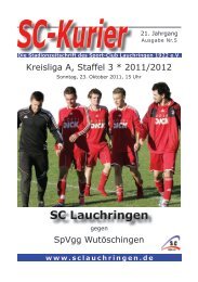 SpVgg Wutöschingen, Sonntag, 23.10.2011 - 15 ... - SC Lauchringen