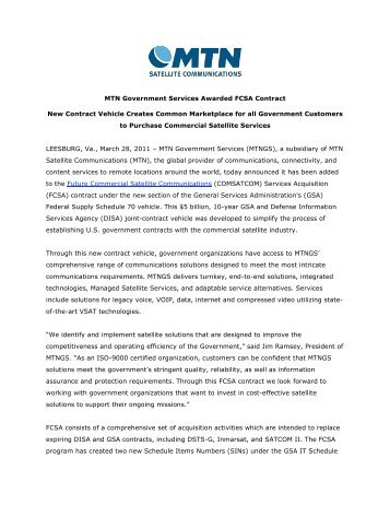 MTN FCSA Release.pdf - MTN Satellite Communications