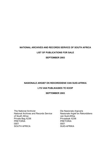 NATIONAL ARCHIVES OF SOUTH AFRICA