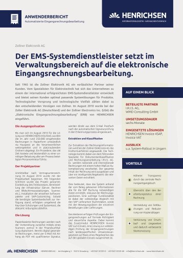 Der EMS-Systemdienstleister setzt im ... - Henrichsen AG