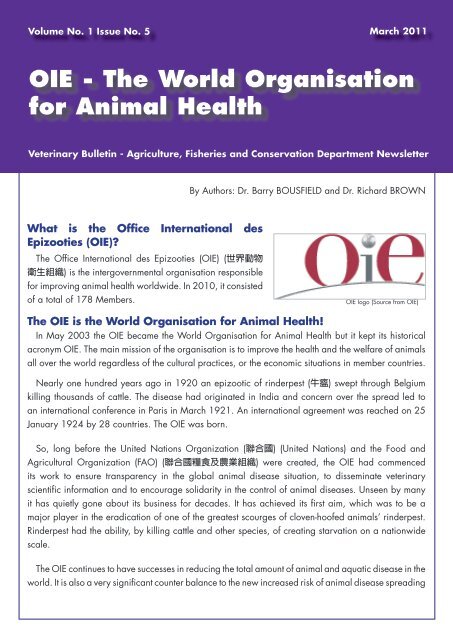 OIE - The World Organisation for Animal Health OIE - The World Organisation for Animal Health