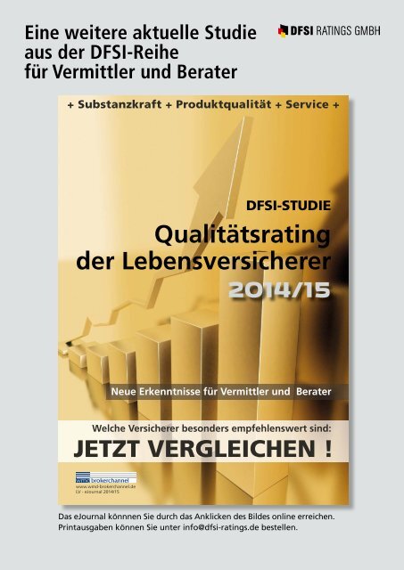 DFSI-Studie 2014/15: Qualitätsrating der Privaten Krankenversicherung