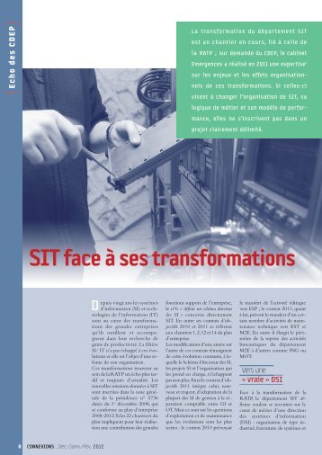 SIT face Ã  ses transformations - Ratp