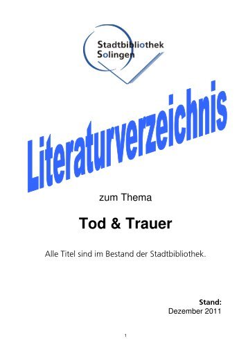 Tod & Trauer - Palliatives Hospiz Solingen