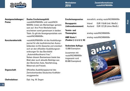 autofachmann/autokaufmann Media Daten 2010