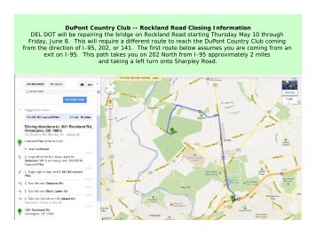 DuPont Country Club -- Rockland Road Closing Information DEL ...