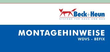 MONTAGEHINWEISE - Beck+Heun