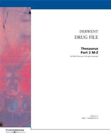 Derwent Drug File - Thomson Reuters