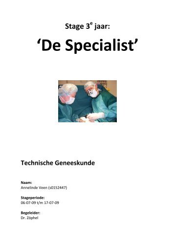 Stageverslag 1 (pdf) - Plastisch chirurgen