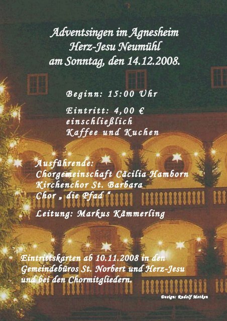 Weihnachtsbrief 2008 Gemeinde Herz-Jesu