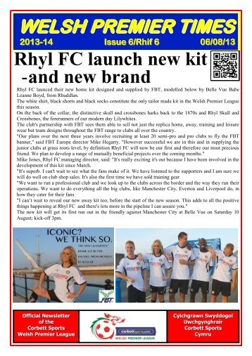 WELSH PREMIER TIMES Rhyl FC launch new kit - and new brand