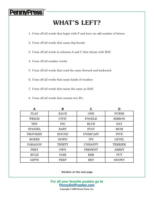 Penny dell sale puzzles