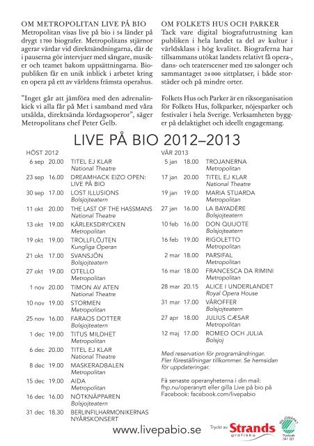 Mets-Prog 2012-13 - Lammhults Folkets Hus