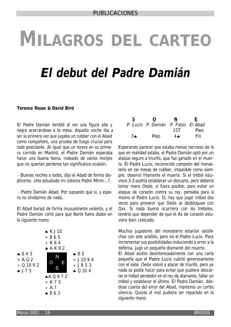 Carta del Presidente - Asociación Española de Bridge