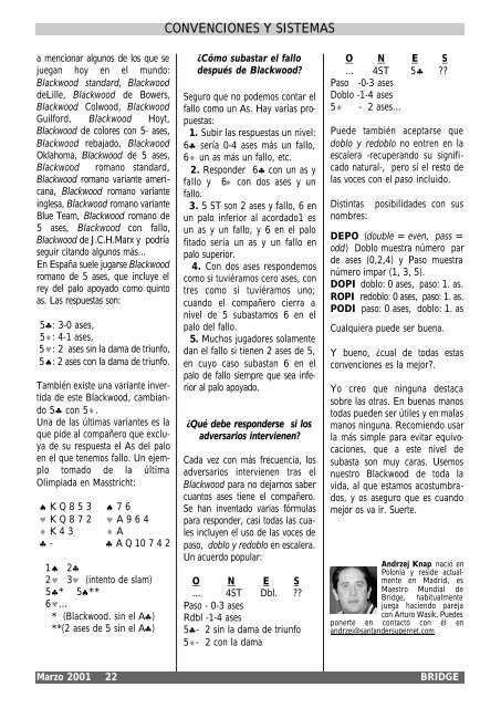 Carta del Presidente - Asociación Española de Bridge