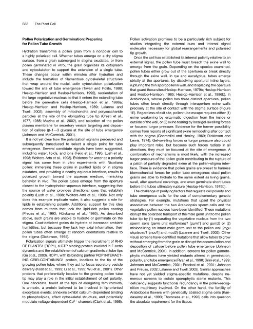 Pollen and Stigma Structure and Function: The Role of Diversity in ...