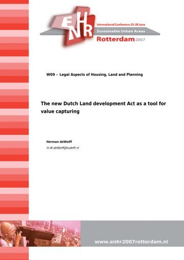 The new Dutch Land development Act as a tool for value capturing