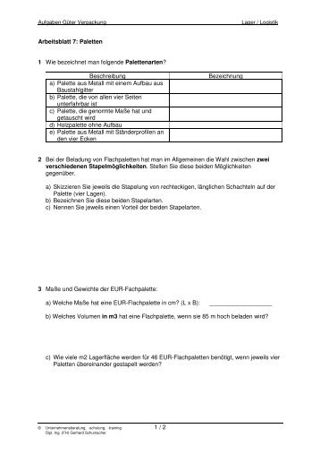 Lernfeld 6 Arbeitsblatt 7 - WebLogTrade Wiki