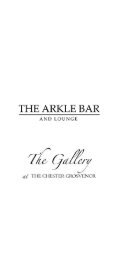 Sample Arkle Bar and Lounge Cocktails and Drinks Menu