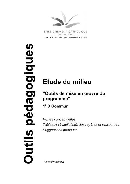 Ãtude du milieu - Accueil fÃ©dÃ©ration - SeGEC