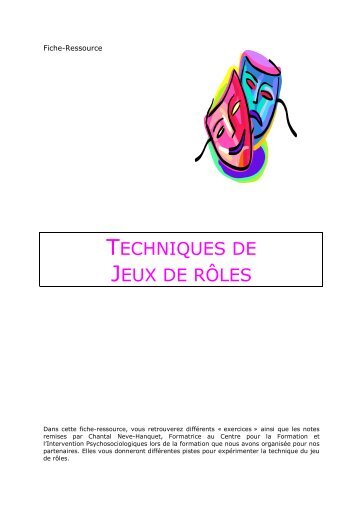 fiche-ressource "Techniques de jeux de rôles" - CSEF