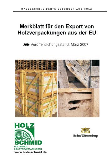 Merkblatt für den Export von Holzverpackungen aus der EU