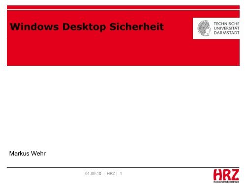 Windows Desktop Sicherheit - HRZ