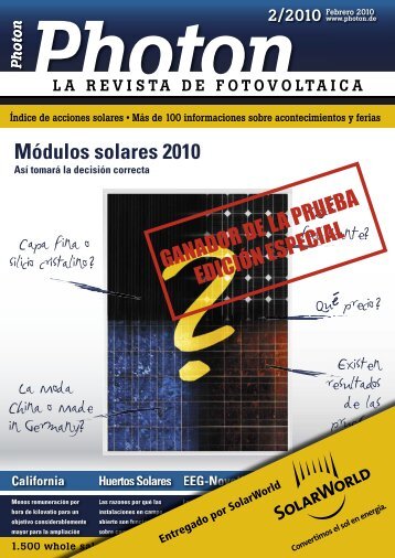 GANADOR DE LA PRUEBA EDICIÃN ESPECIAL - SolarWorld AG