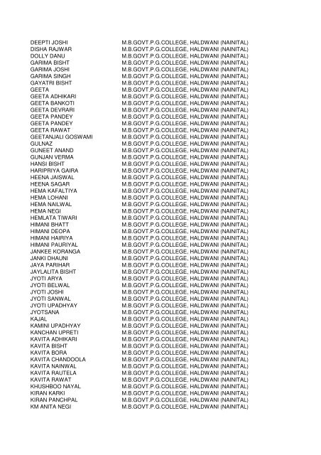 EXAM_CODE PARTEXAMNAME ROLL_NO ... - Vidyavision.com