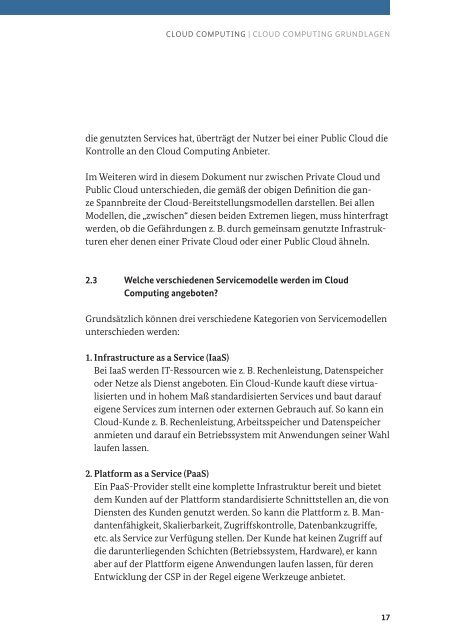 Sicherheitsempfehlungen für Cloud Computing Anbieter