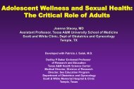 Adolescent Wellness And Sexual Health - Healthcare Professionals