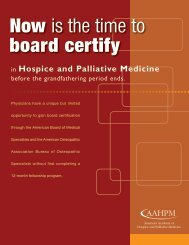 Now is the time to board certify - American Academy of Hospice and ...