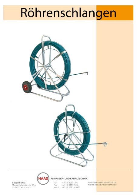 Katalog und Zubehör - Haas Abwassertechnik und Kanaltechnik