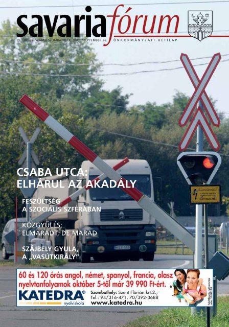 CSABA UTCA: ELHÃRUL AZ AKADÃLY - Savaria FÃ³rum
