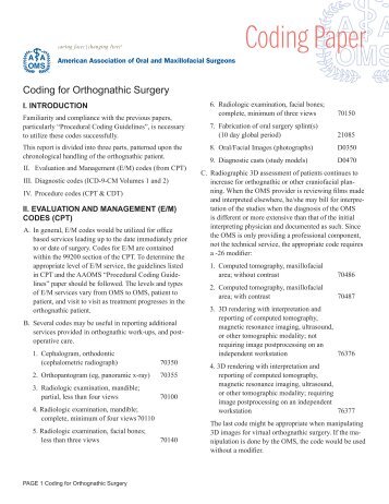 Coding for Orthognathic Surgery - American Association of Oral and ...