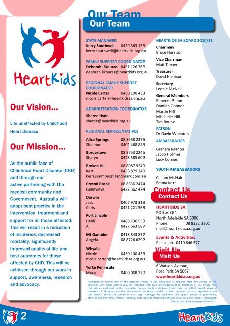 Inside this issue: - HeartKids SA