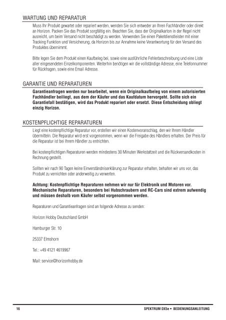 Spektrum DX5e Fernsteuerung 2,4 GHz.pdf - Ballon Sport Böllings ...