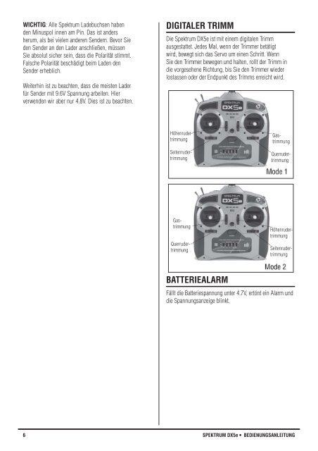 Spektrum DX5e Fernsteuerung 2,4 GHz.pdf - Ballon Sport Böllings ...